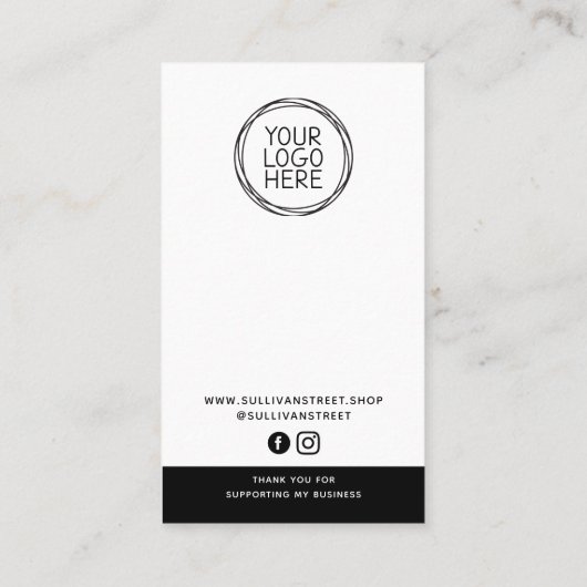 クリーニング指示気に製品つるラベル コーリングカード (裏面)