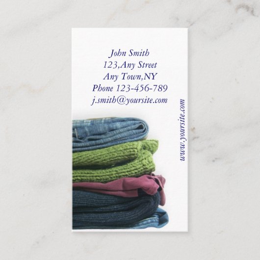 クリーニング業カードテンプレート 名刺 (正面)