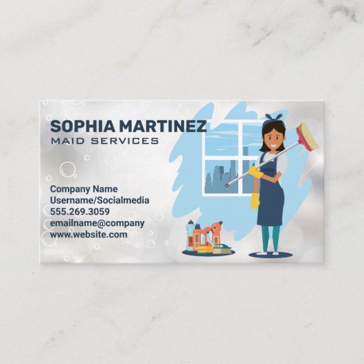 クリーニング用メイド | クリーナーサービス 名刺 (正面)