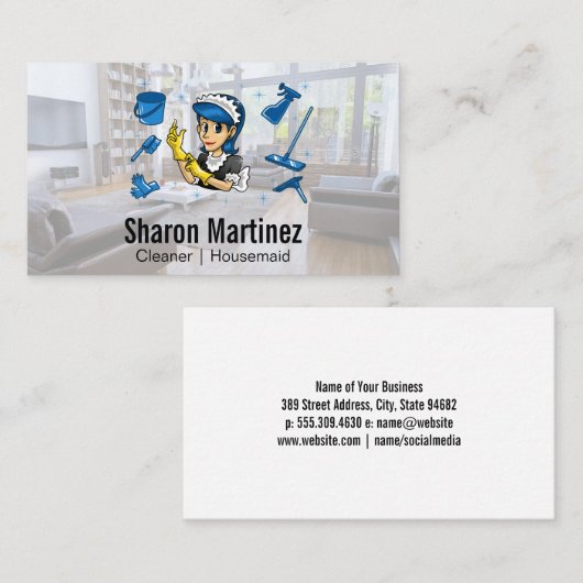 クリーニング用メイド |ハウスサービス 名刺 (正面/裏面)