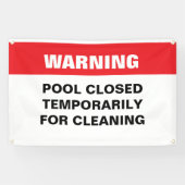 クリーニング通知バナー用プールが閉じている 横断幕 (横)