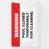 クリーニング通知バナー用プールが閉じている 横断幕 (縦)
