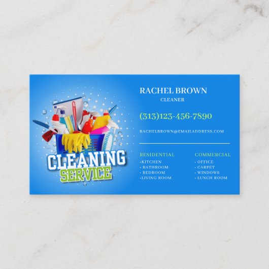 クリーニング・メンテナンス・ハウスキーピング・サービス 名刺 (正面)