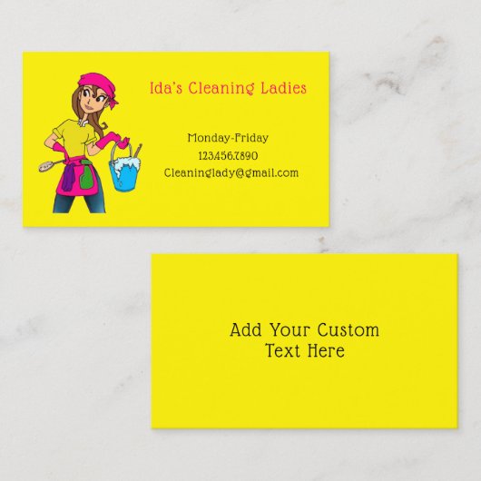 クリーニング・レディース 名刺 (正面/裏面)