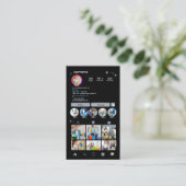 クリーニングInstagramほこりっぽいブルーハウスキーメイドQR 名刺 (スタンド正面)