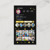 クリーニングInstagramイエローハウスキーピングメイドQR 名刺 (正面)