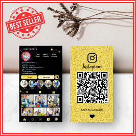 クリーニングInstagramイエローハウスキーピングメイドQR 名刺