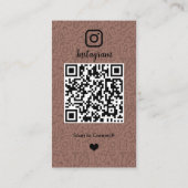 クリーニングInstagramテラコッタハウスキーピングメイドQR 名刺 (裏面)