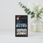 クリーニングInstagramブルーハウスキーピングメイドQRコード 名刺 (スタンド正面)