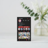 クリーニングInstagramレッドハウスキーピングメイドQRコード 名刺 (スタンド正面)