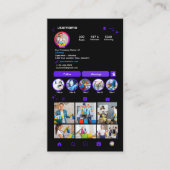 クリーニングInstagram VioletハウスキーピングメイドQR 名刺 (正面)