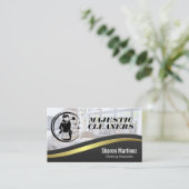 クリーニングMaidロゴ | ホームリビングルーム 名刺 (スタンド正面)