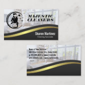 クリーニングMaidロゴ | ホームリビングルーム 名刺 (正面/裏面)