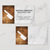 クリーバー |木製大理石の背景 名刺 (正面/裏面)