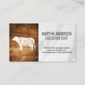 クリーバー | 木製大理石ビーフ図 名刺 (正面)