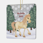 クリーパーソナライズされたムホースウィンターフォレストクリスマス セラミックオーナメント (左)