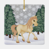 クリーパーソナライズされたムホースウィンターフォレストクリスマス セラミックオーナメント (裏面)