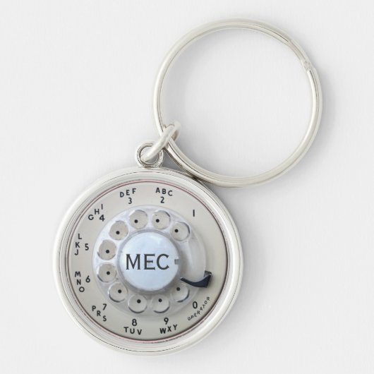 クリーパーソナライズされたムロータリー電話ダイヤル キーホルダー (正面)