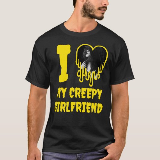 クリーピーな彼女大好き ドリップハート写真 Tシャツ (正面)