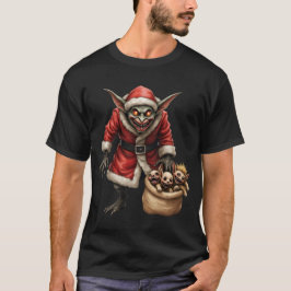 クリーピークリスマスゴブリン - ダークファンタジー 悪魔のサンタクロース Tシャツ