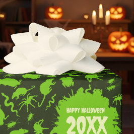 クリーピークローリー ハッピーハロウィン 年号入り グリーン ラッピングペーパー