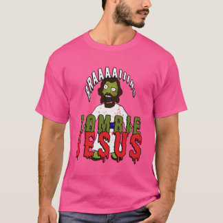 クリーピーゾンビージーザスは脳が欲しいゾッとするホラーお笑い Tシャツ