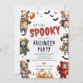 クリーピーテディベアハロウィンパーティー招待状 招待状 (正面)