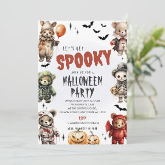 クリーピーテディベアハロウィンパーティー招待状 招待状