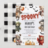 クリーピーテディベアーズ ハロウィン 誕生日パーティー招待状 招待状 (正面/裏面)