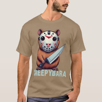 クリーピーバラ ホラー カピバラ 怖いハロウィン コメディーA Tシャツ