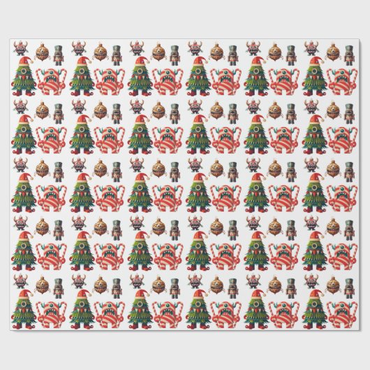 クリーピーペーパー クリスマスモンスター ラッピングペーパー (フラット)