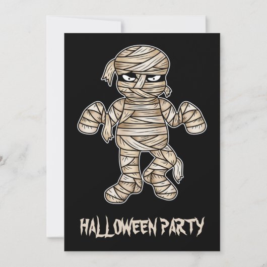 クリーピー・カートゥーン・ミイラ・ハロウィンパーティー 招待状 (正面)