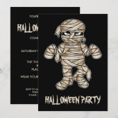 クリーピー・カートゥーン・ミイラ・ハロウィンパーティー 招待状 (正面/裏面)