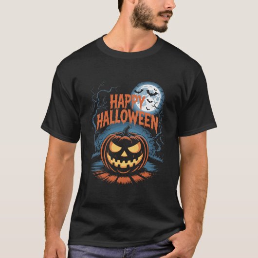 クリーピー・ジャック・オ・ランタン・ハロウィン Tシャツ (正面)