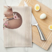 クリーフェイクム素朴ウッドピンクローズ女性のカーボーイ キッチンタオル (四つ折り)