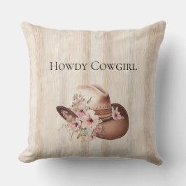クリーフェイクム素朴ウッドピンクローズ女性のカーボーイ クッション