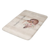 クリーフェイクム素朴ウッドピンクローズ女性のカーボーイ バスマット (アングル)