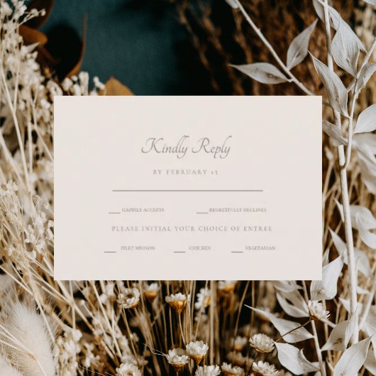 クリーフォーマルムディナーオプションRSVP 出欠カード