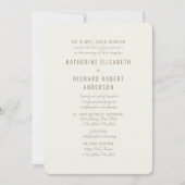 クリーフォーマルム金ゴールド文字2つの会場ブライドの両親 招待状 (正面)