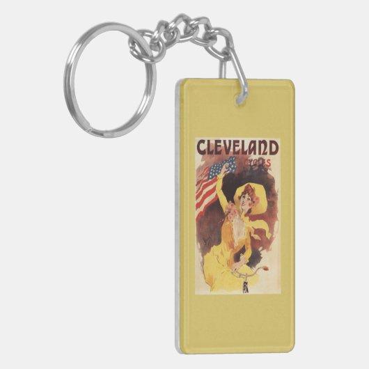 クリーブランドによっては黄色のアメリカの女の子が自転車に乗ります キーホルダー (正面左)