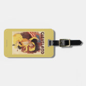 クリーブランドによっては黄色のアメリカの女の子が自転車に乗ります ラゲッジタグ (正面横)