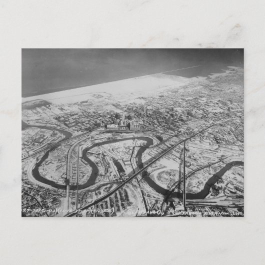 クリーブランドのダウンタウン1937年 ポストカード (正面)