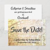 クリーブランドのヴィンテージ地図 セーブザデート (正面/裏面)