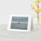 クリーブランドの棚の灯台、Buzzards湾MA. カード (黄色い花)