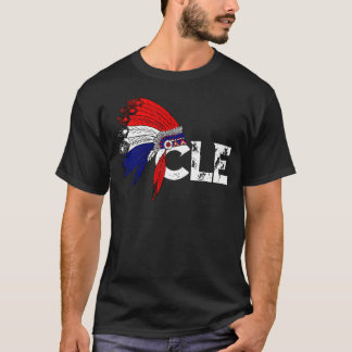 クリーブランドイロキオスインディアン部族Tシャツウォー男性へム Tシャツ