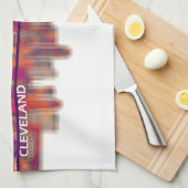 クリーブランドオハイオスカイライン キッチンタオル (四つ折り)