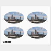 クリーブランドオハイオダウンタウンステッカー 楕円形シール (シート)