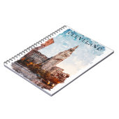 クリーブランドオハイオハイオウォーターカラーシティビュー ノートブック (左側)