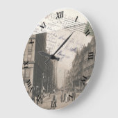 クリーブランドオハイオポストカードクロック – ユークリッドAve 1909 ラージ壁時計 (傾斜)