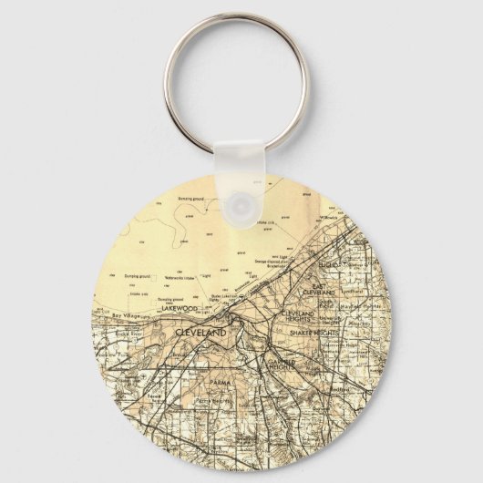 クリーブランドオハイオヴィンテージの地図 キーホルダー (正面)